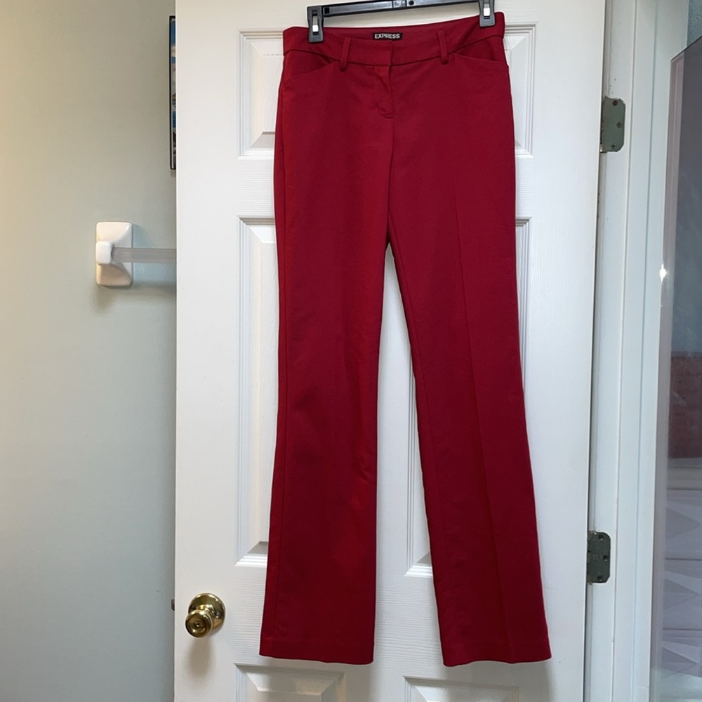 Express Editor pants dark red 2